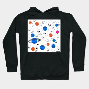 alien and planets halloween art pattern tpween2022 Hoodie